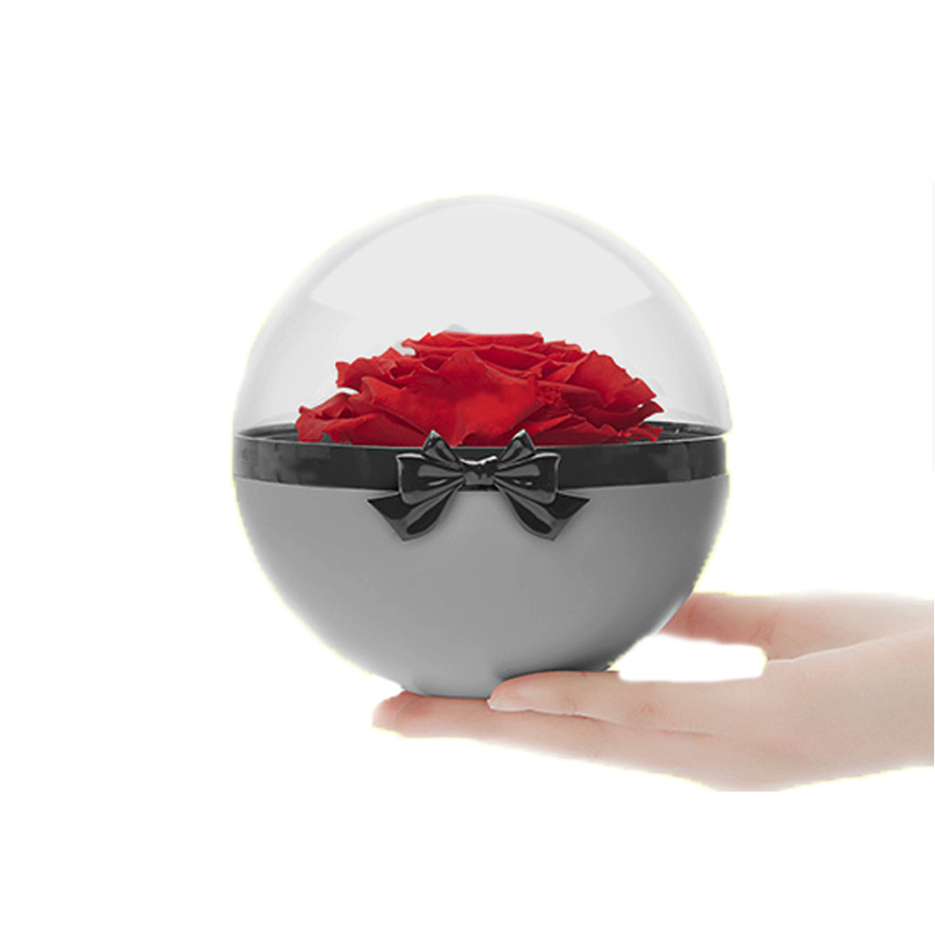 Preserved Rose Crystal Ball | Red Rose - Blossoming Love