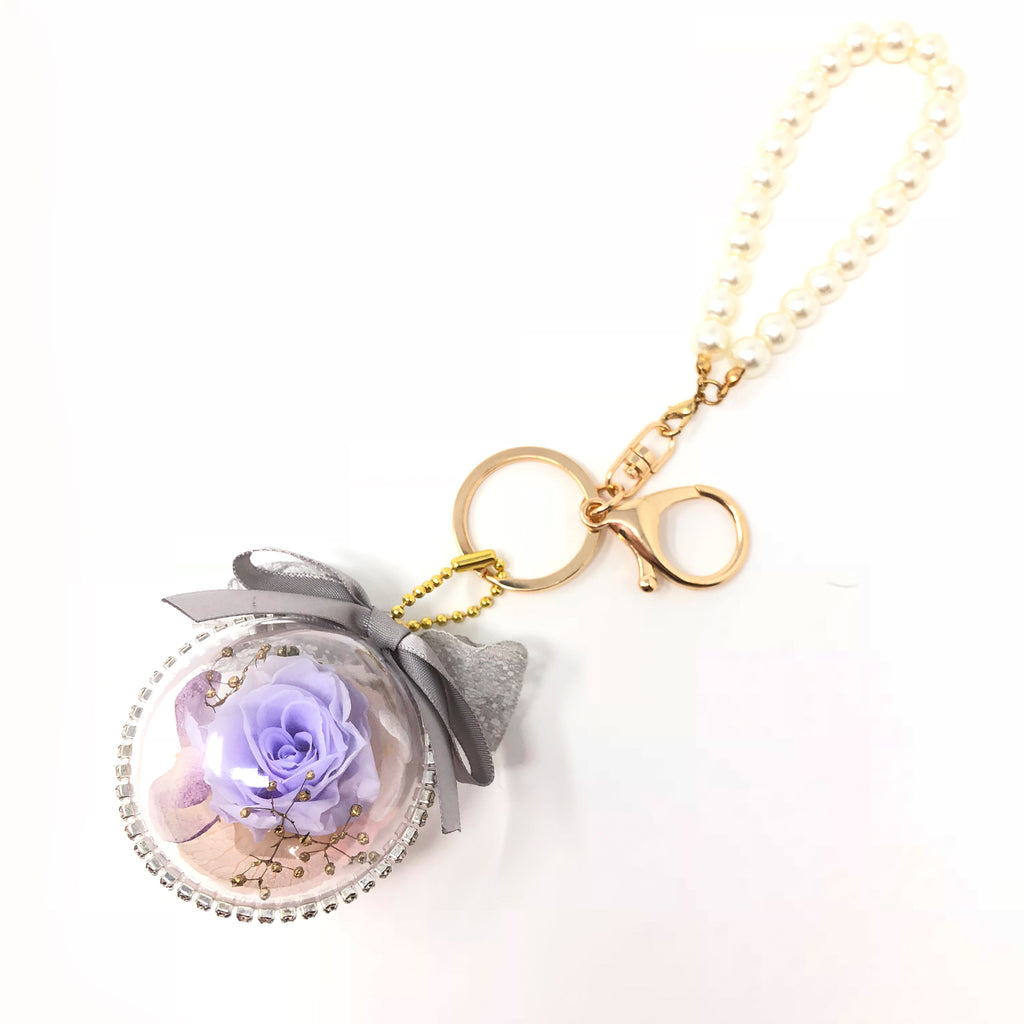 Preserved Rose Keychain - Light Purple - Blossoming Love