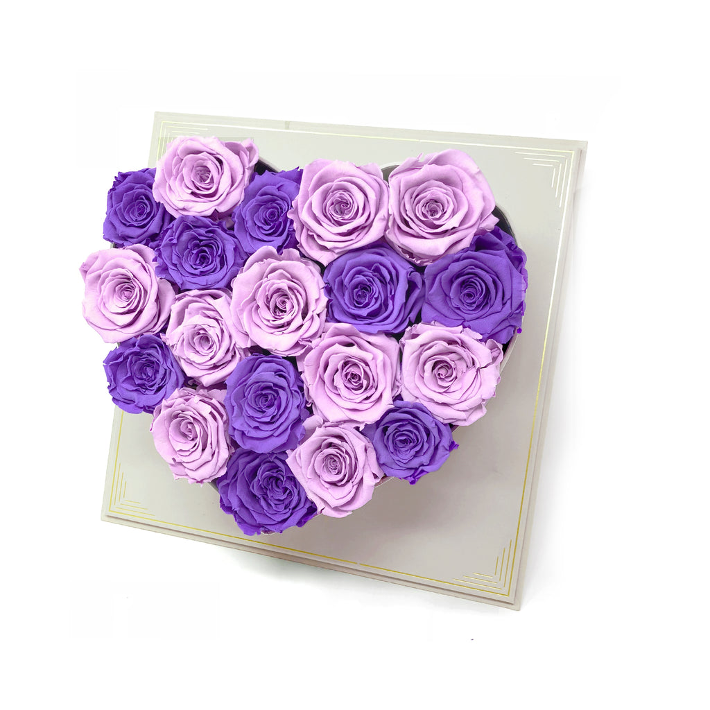 In My Heart -Small | Purple and light purple preserved roses - Blossoming Love