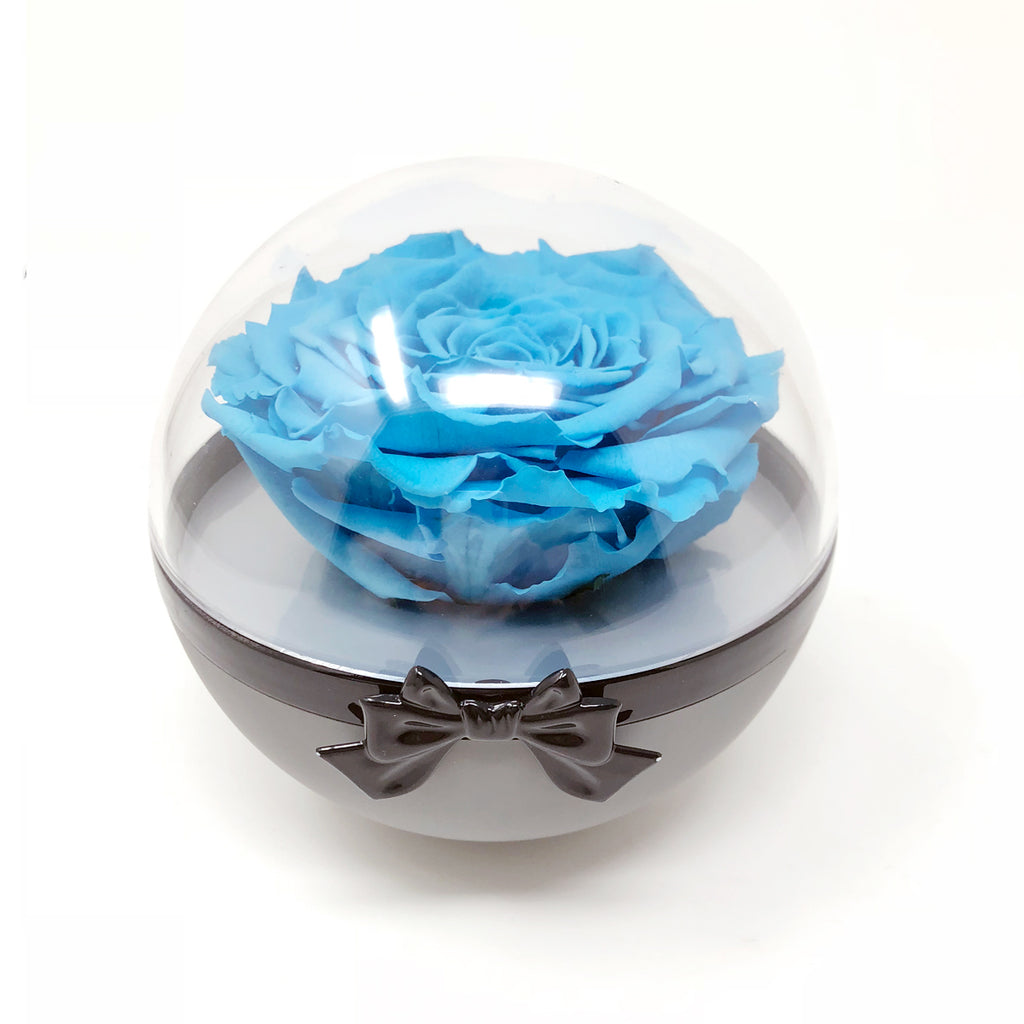 Preserved Rose Crystal Ball | Light Blue Rose - Blossoming Love