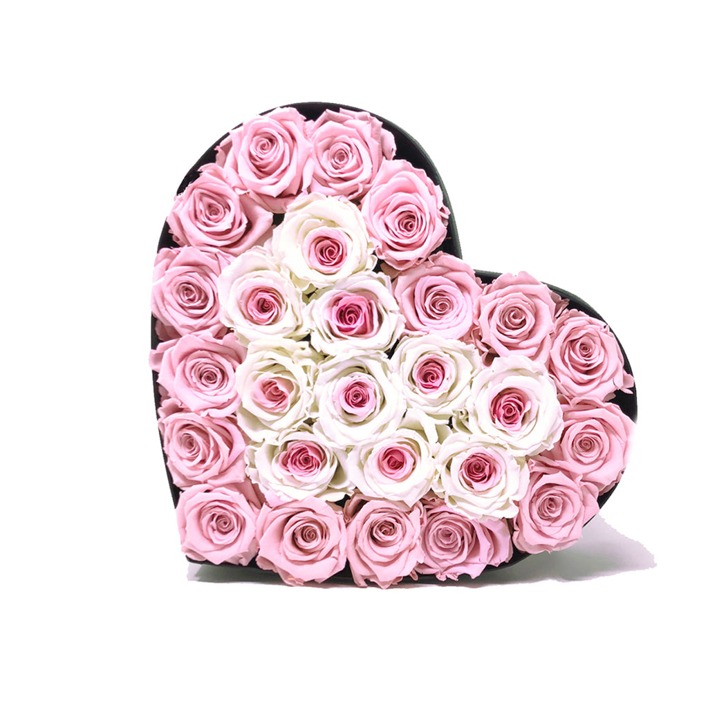 Limited Edition Love box- Sweetheart mixed pink Preserved Roses - Blossoming Love