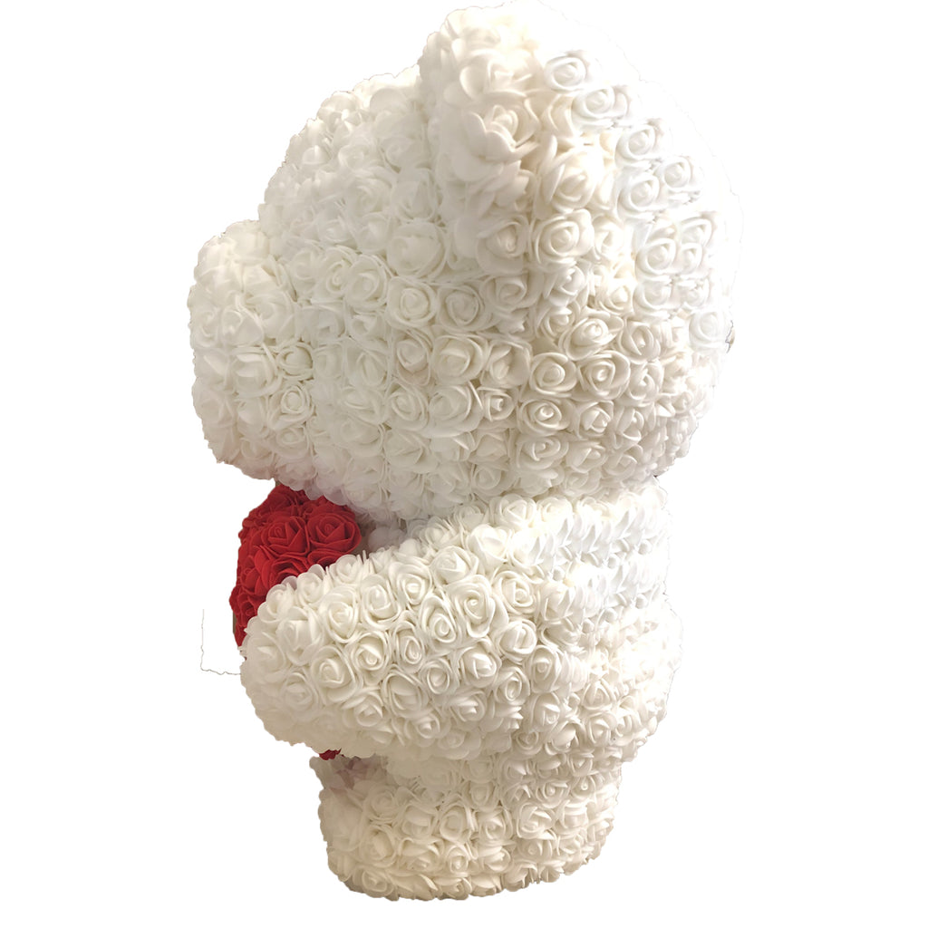 Limited Premium Rose Bear 【Small Size】 -White - Blossoming Love
