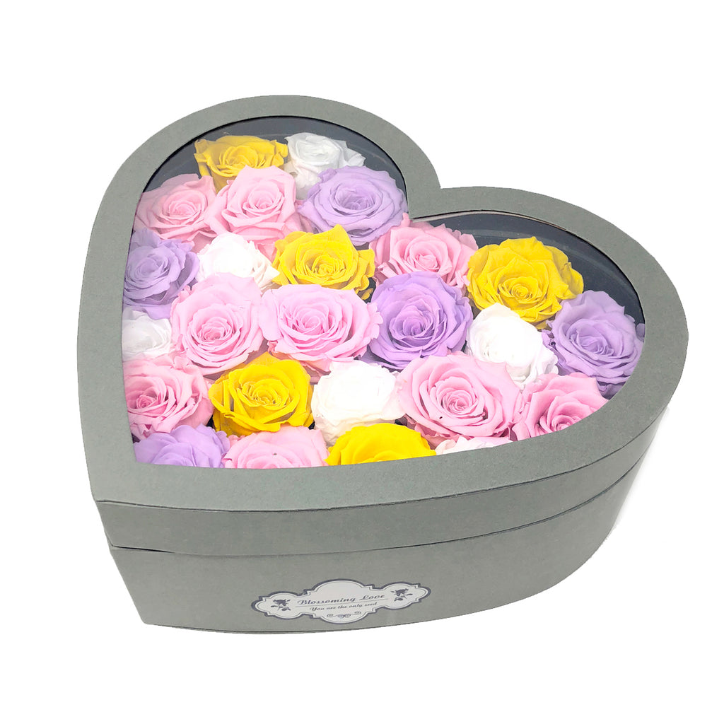 Limited Edition Love box- Unicorn Color Preserved Roses - Blossoming Love