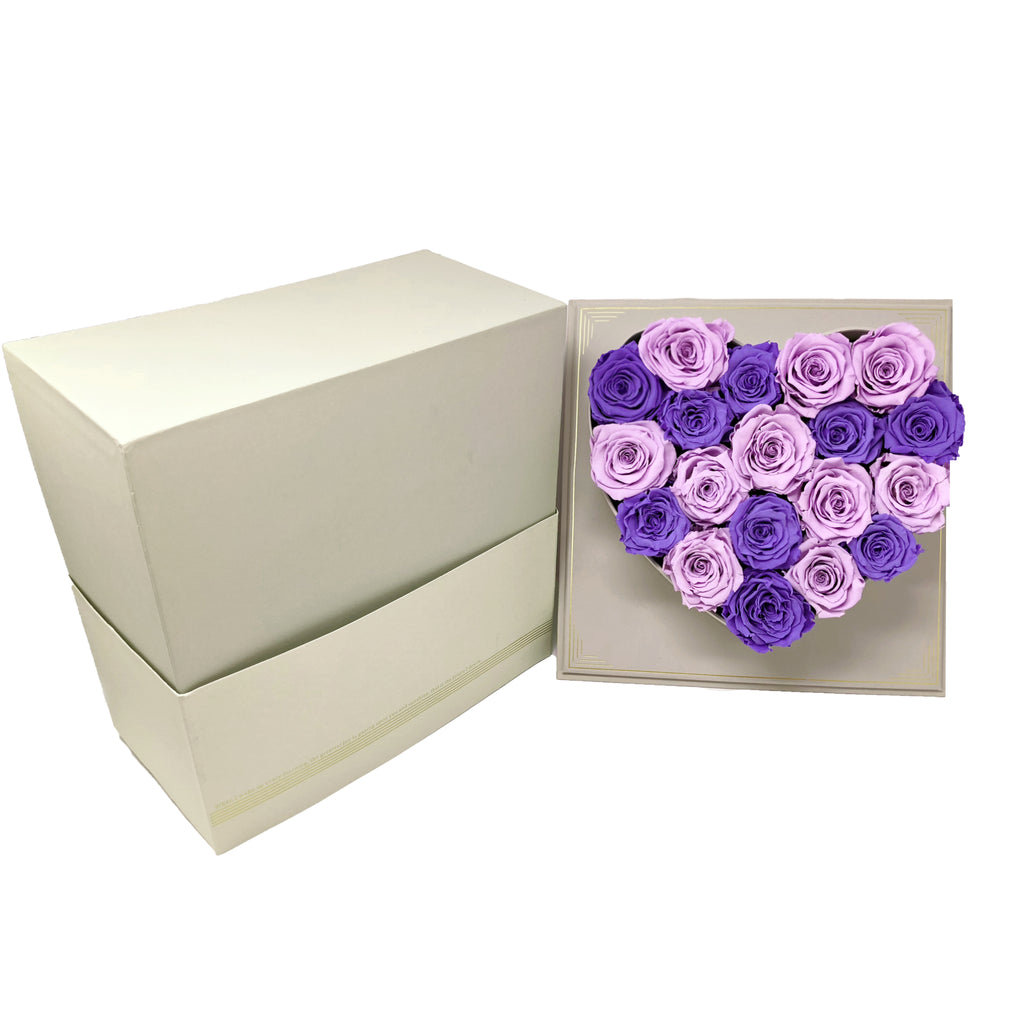 In My Heart -Small | Purple and light purple preserved roses - Blossoming Love