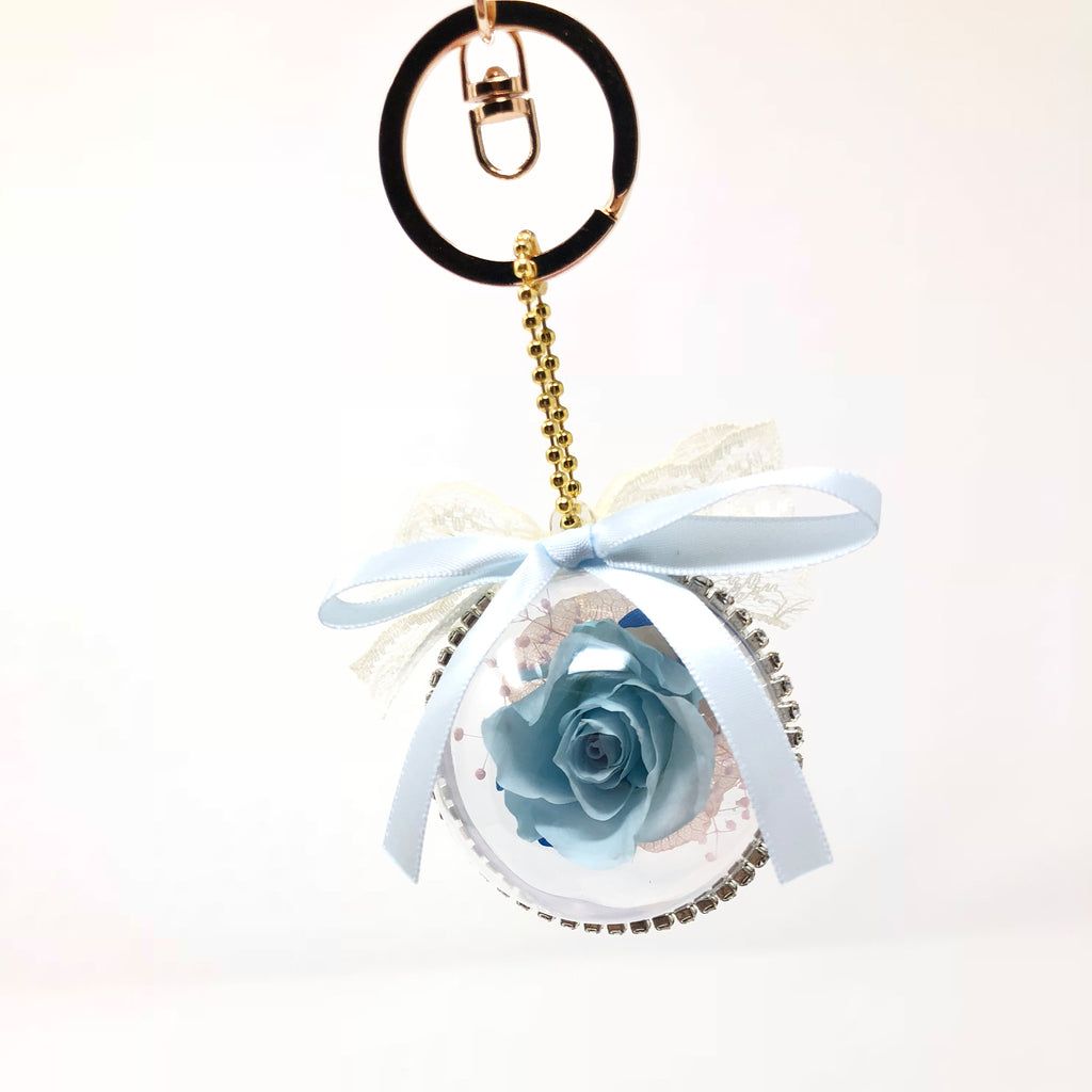 Preserved Rose Keychain - Blue - Blossoming Love