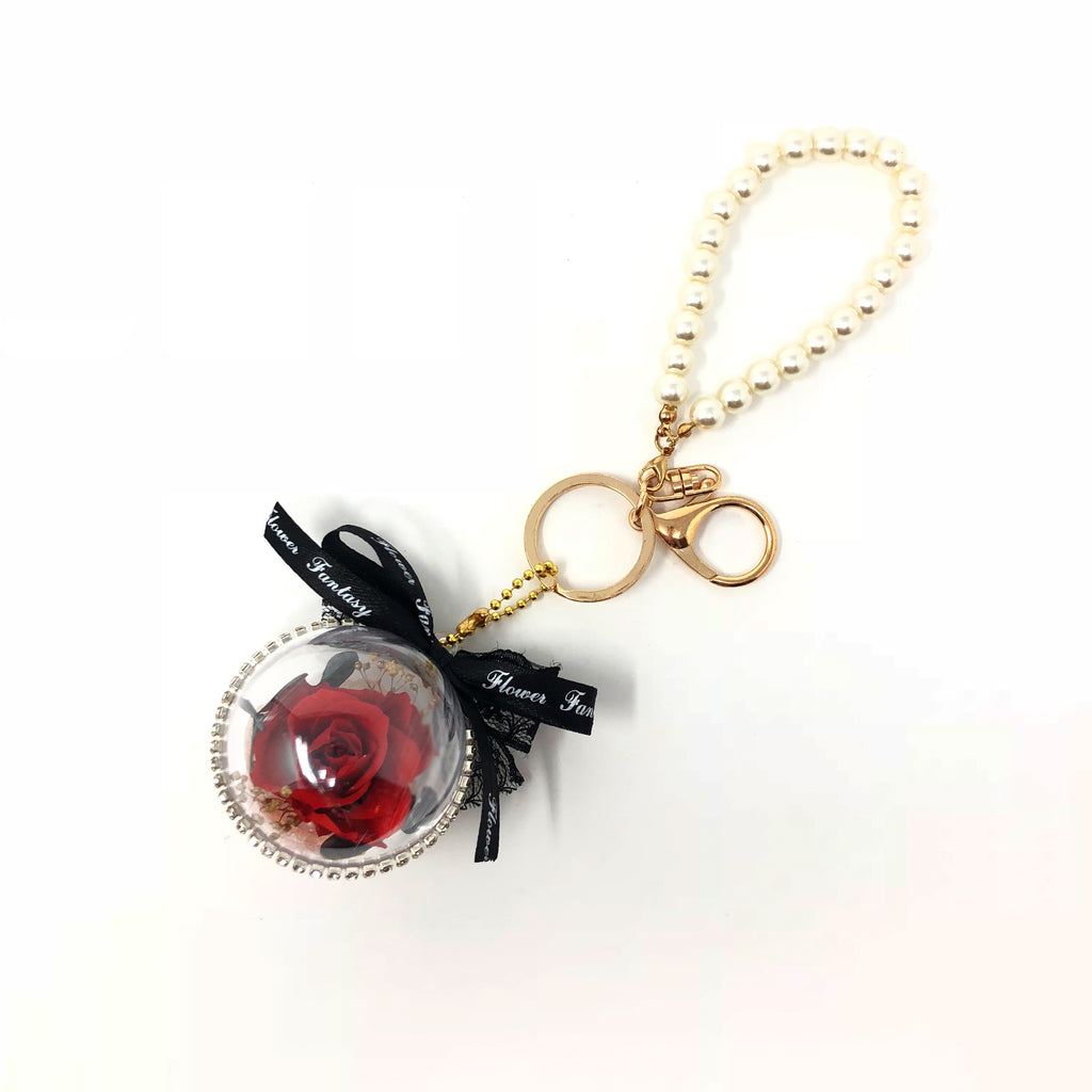 Preserved Rose Keychain - Red - Blossoming Love