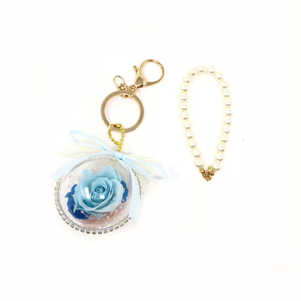 Preserved Rose Keychain - Blue - Blossoming Love